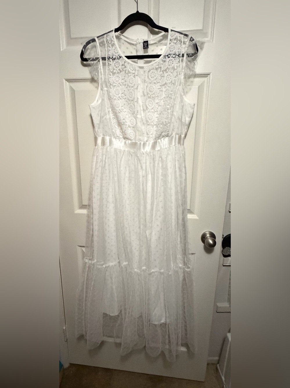 SHEIN White Lace Overlay Maxi Dress 1XL